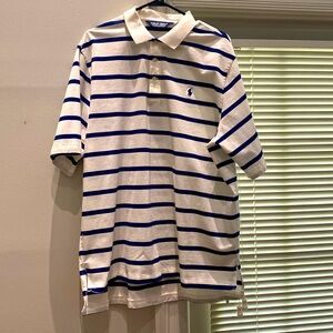 Polo Golf men’s shirt, XL, white with navy stripes